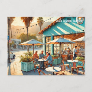 Cafe in Santa Barbara California Vykort