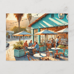 Cafe in Santa Barbara California Vykort