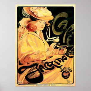 CAFE JACAMOTTE Brussels Art av Fernand Toussaint Poster