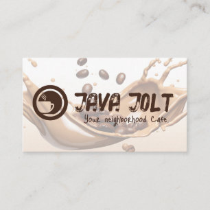 Cafe Kopp Logotyp Coffee Beans Stänk Visitkort