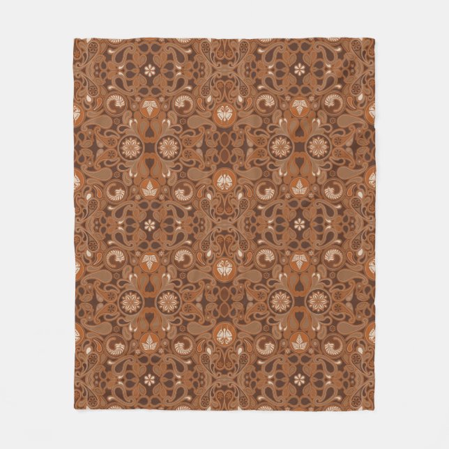 Cafe Latte Paisley Soft Fleece Blanket (Framsidan)