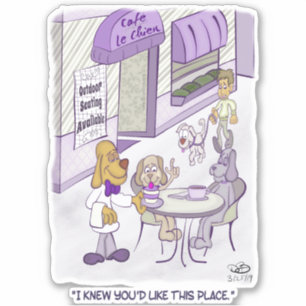 Cafe Le Chien Anpassningsbar-cut Stickers Klistermärken