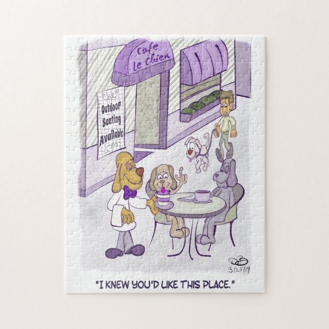 Cafe Le Chien Puzzle Pussel (Vertikal)