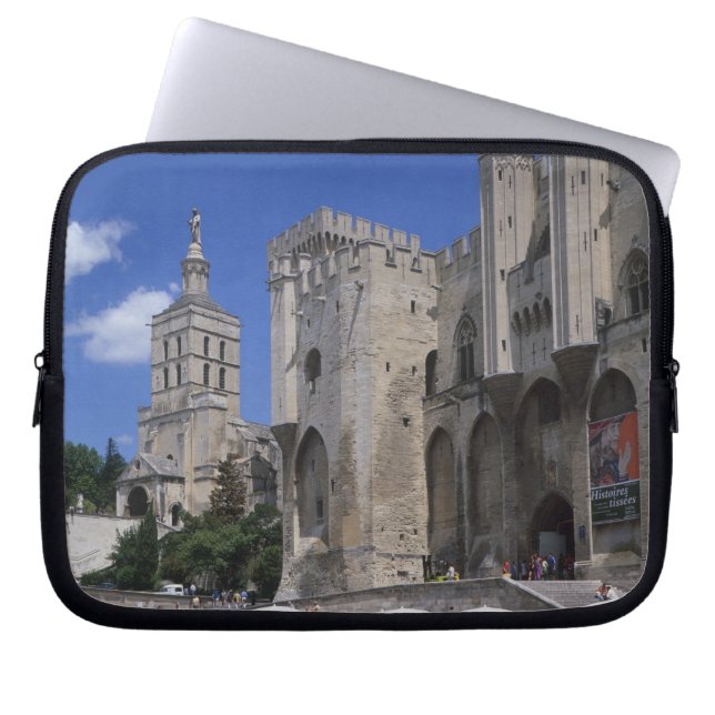 Cafe, Le Palais des Papes, Avignon, Vaucluse, Laptop Sleeve (Framsidan)