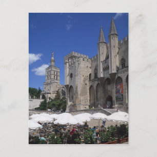 Cafe, Le Palais des Papes, Avignon, Vaucluse, Vykort