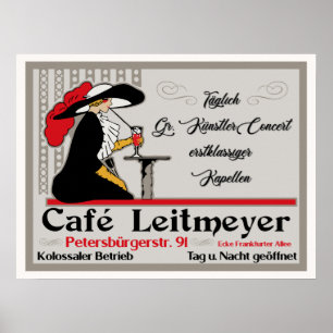 Café Leitmeyer, den tyska fabriken för återtändnin Poster