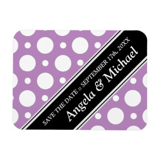 Cafe Lila Assorterad Polka dots Spara datum Magnet