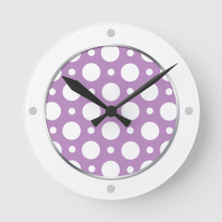 Cafe Lila Assorterad Polka dots Wall Clock Rund Klocka