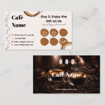 Café Loajalitet Stämpel Kort Brun Beige