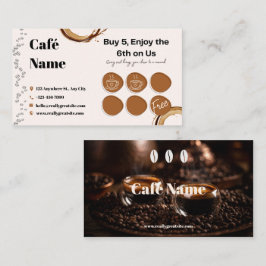 Café Loajalitet Stämpel Kort Brun Beige