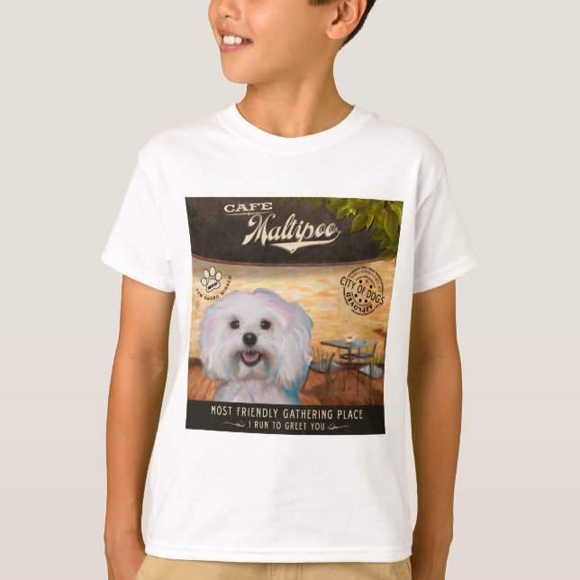 Cafe Maltipoo T Shirt (Framsida)