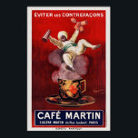 Cafe Martin Fransk Art Deco Vintage affisch 1921<br><div class="desc">Vintage konst deco-reklam poster från Frankrike. Publicerad 1921. Observera att våra poster är högkvalitativa reproduktioner baserade på professionell, mycket högupplösta skanningar av originalen. Vår processaa för manuell retuschering omfattar inte använda av filter som tar bort originaldetaljer eller struktur som du kommer att se i originalutskriften. Alla detaljer förblir intakta. Färg...</div>
