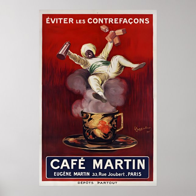 Cafe Martin - Vintage PosterPrints - Cappiello Poster (Framsidan)