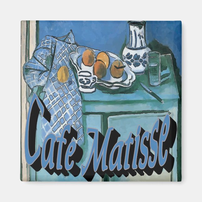 Cafe Matisse Poster kaffeställ Magnet (Framsidan)