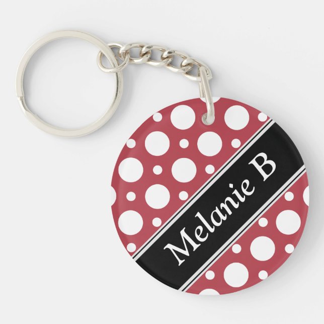 Cafe Merlot Assorted Polka dots Acrylic Keychain (Framsidan)