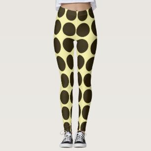 Café Mocha Cream Neutralt Dots Leggings