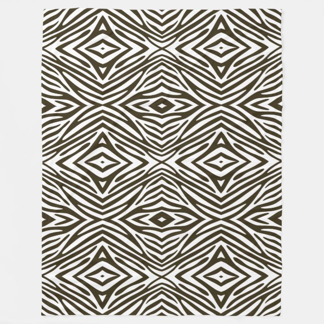 Café Mocha Neutralt Zebra Fleecefilt (Framsidan)