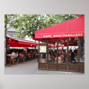 Cafe Montparnasse Paris, resefotografi Poster