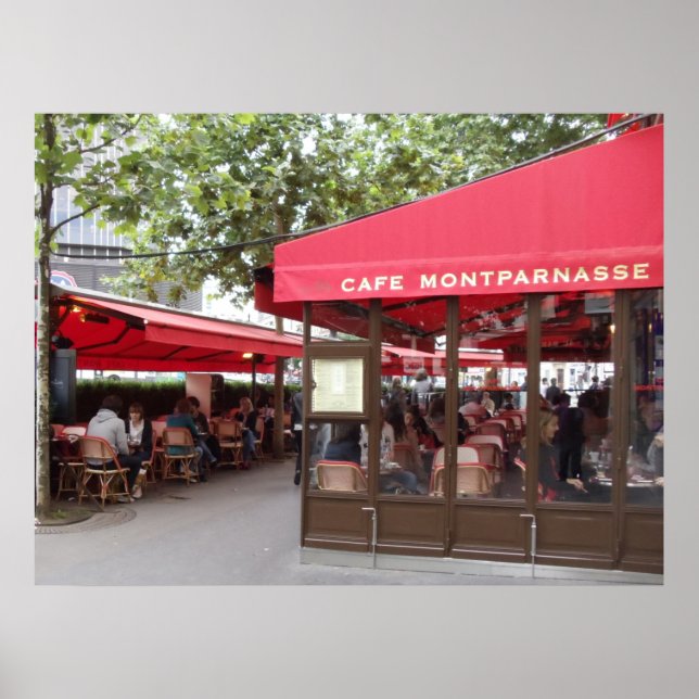 Cafe Montparnasse Paris, resefotografi Poster (Framsidan)