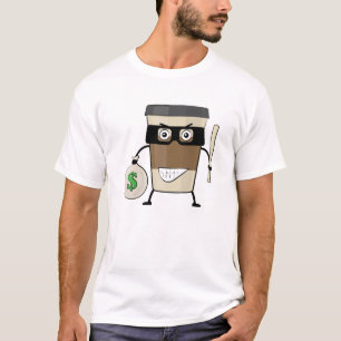 Cafe Mug Bandit - Rolig karaktärillustration T Shirt
