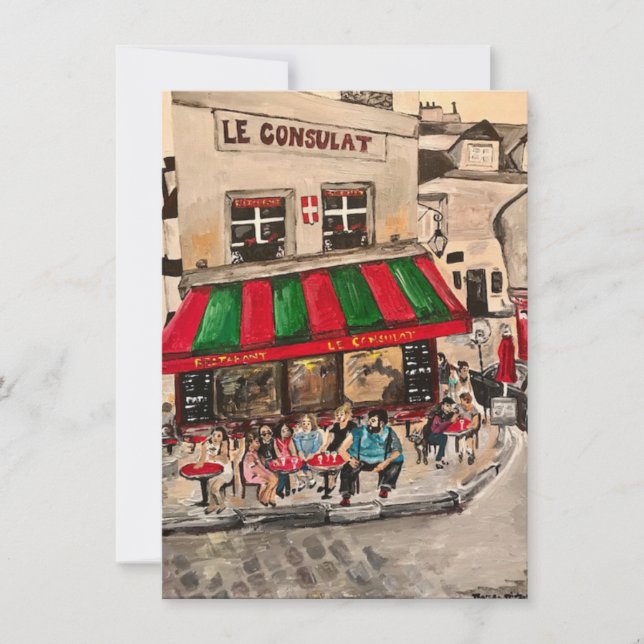 "Cafe on Rue Norvins, Montmartre" Paris Kort (Framsida)
