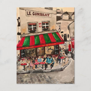 "Cafe on Rue Norvins, Montmartre" Paris Vykort