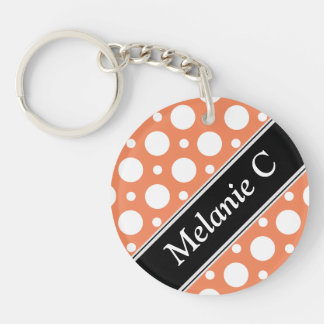 Cafe Orange Assorterad Polka dots-akrylnyckelkedja