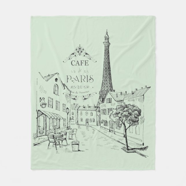 Cafe Paris Fleece Blanket (Framsidan)