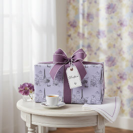 Cafe Paris med anpassad bakgrundsfärg Presentpapper