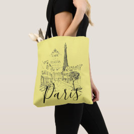 Cafe Paris Tote Bag Tygkasse