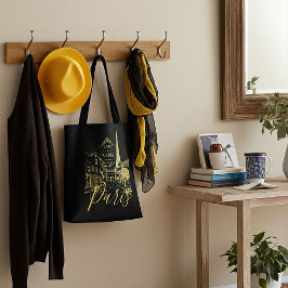 Cafe Paris Tote Bag Tygkasse