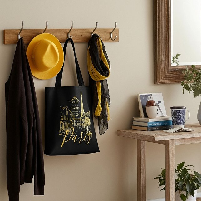 Cafe Paris Tote Bag Tygkasse (Skapare uppladdad)