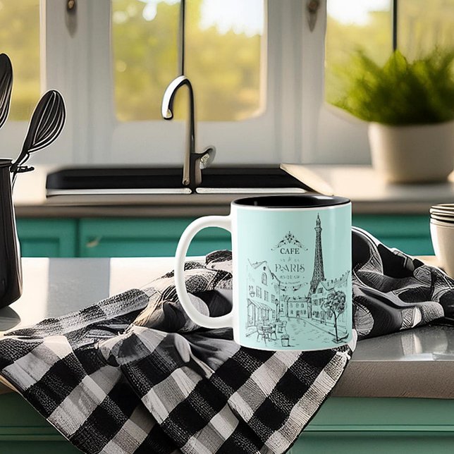 Cafe Paris Tvåtons Kaffe Mugg (Skapare uppladdad)