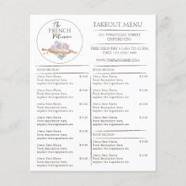 Cafe Patisserie Bakery Business Takout Menu