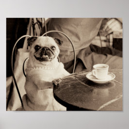 Cafe Pug Poster