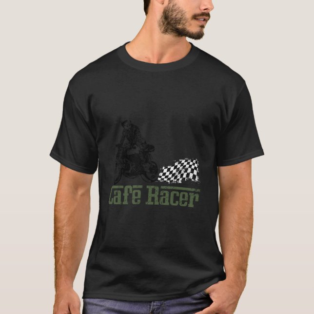 Cafe Racer Biker Ns Ungdom T Shirt (Framsida)