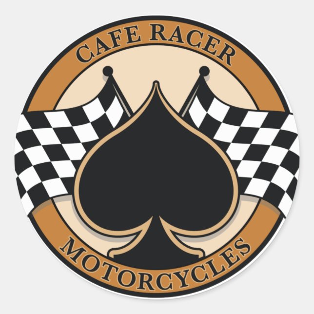 Cafe Racer-motorcyklar Runt Klistermärke (Framsida)