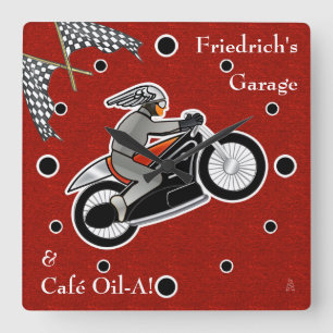 Cafe Racer (Personlig) - Sq. Fyrkantig Klocka
