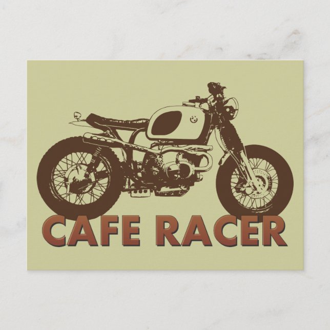 Cafe Racer Vintage Vykort (Framsida)