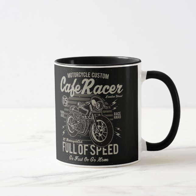 Cafe Racer Work Hard Tävling Hard Go Fast eller Go Mugg (Höger)