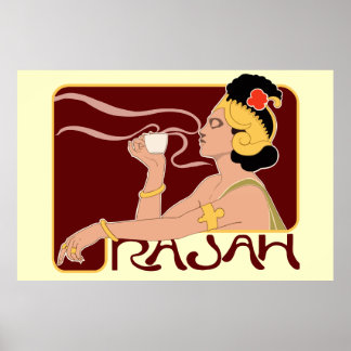 Café Rajah (Rajah-kaffe) Frankrike Poster