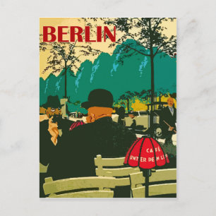 Café-restaurang på Berlins gata Vykort