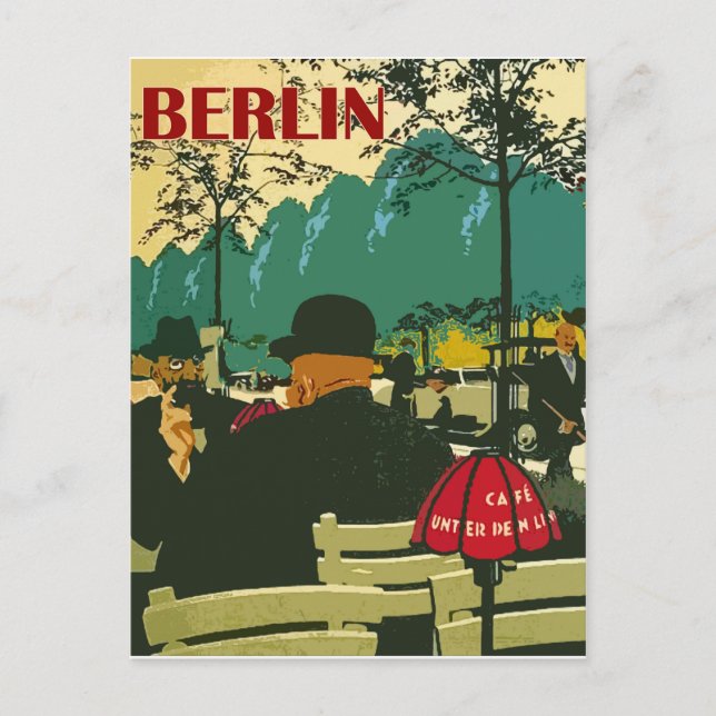 Cafe-restaurang på gatan Berlin Vykort (Framsida)