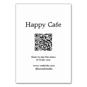 Cafe-restaurangskanning för att se menyorder QR-ho Bordsnummer