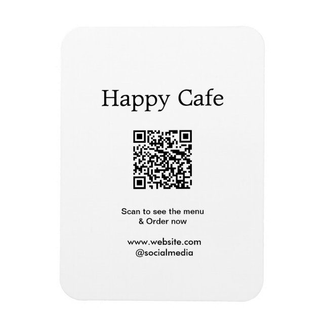 Cafe-restaurangskanning för att se menyorder QR-ho Magnet (Vertikal)