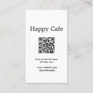 Cafe-restaurangskanning för att se menyorder QR-ho Visitkort