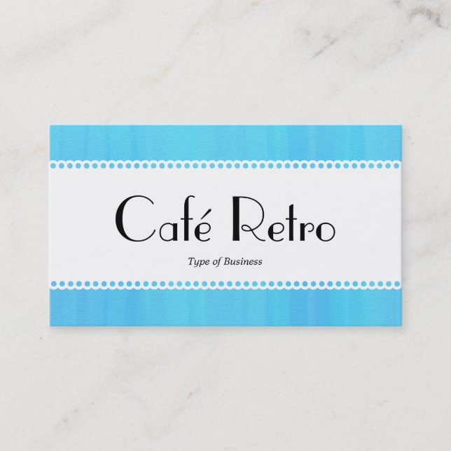 Café Retro (Scalloped) - Blåfärgad Struktur Visitkort (Framsida)
