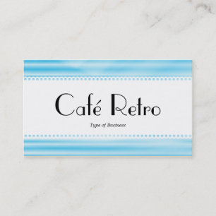 Café Retro (Scalloped) - Corrugated Blue Visitkort
