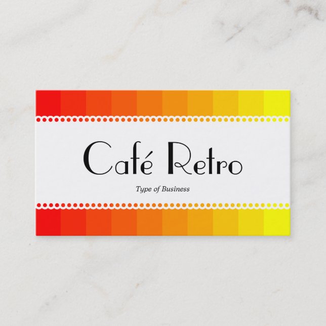 Café Retro (Scalloped) - Färg-övergång Visitkort (Framsida)