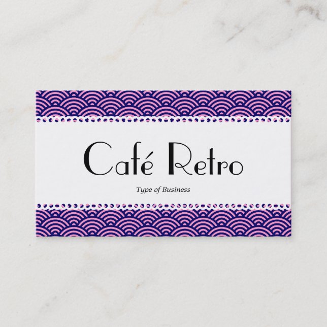 Café Retro (Scalloped) - Fiskar  Mönster Visitkort (Framsida)